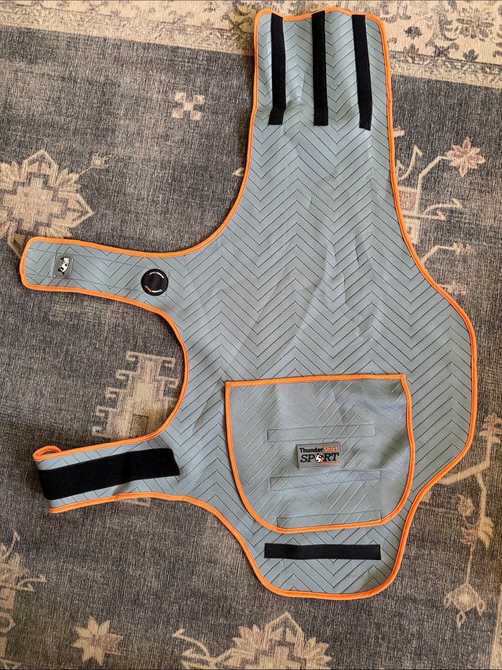 XL Thundershirt Sport Gray with Orange Trim Calming Dog Wrap